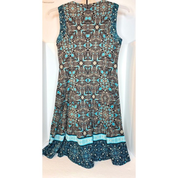 Adorne Women's Multicolor Polyester V-Neck Sleeveless Knee Length Dress Size 8 - Picture 10 of 16